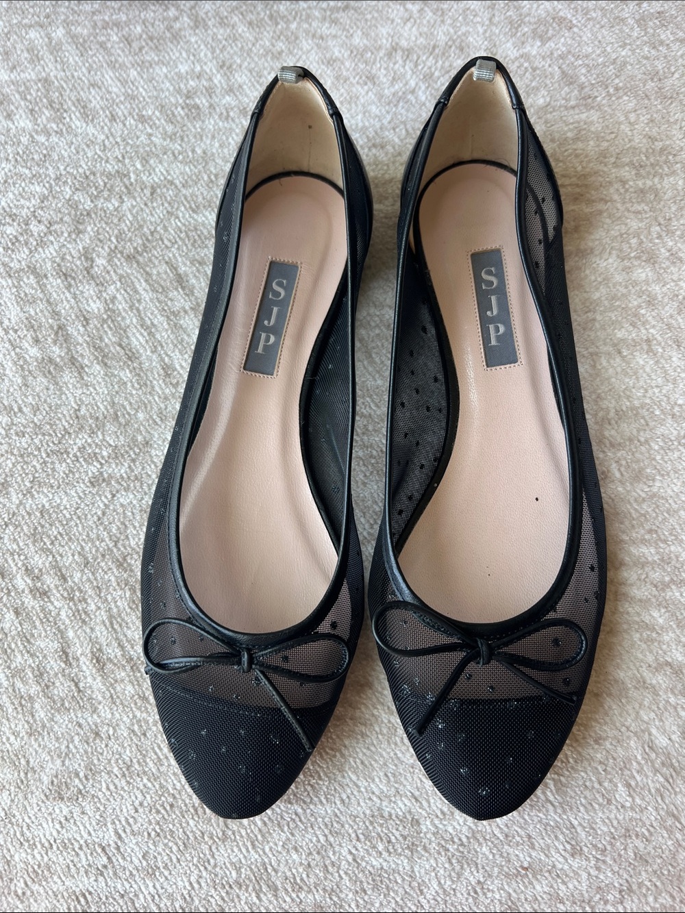 SJP Sarah Jessica Parker Black Glitter Accents Ballet Flats Size 37 (7)